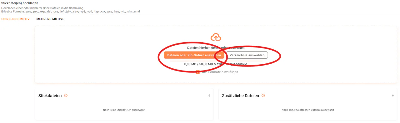 Upload-Buttons in emborado als sichere Alternative zu Drag and Drop in Google Chrome