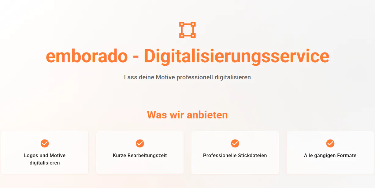 Neu bei emborado: Professioneller Digitalisierungsservice für Stickdateien