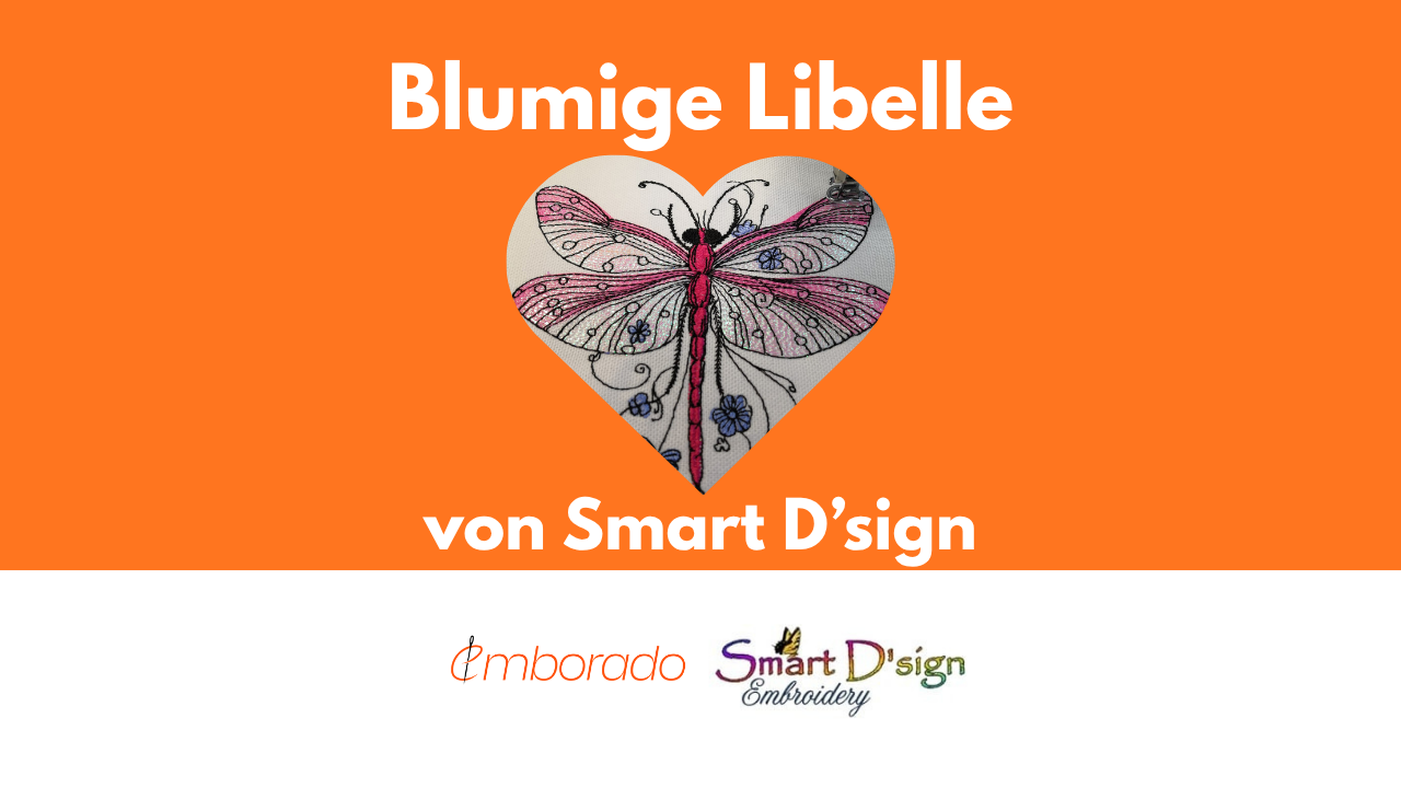 Stickdatei kostenlos: Filigrane Libelle von Smart D’sign