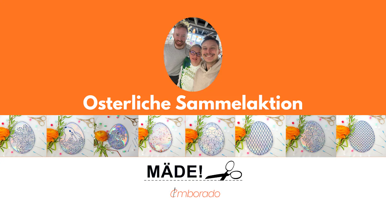 Kostenlose Oster Mug Rug Stickdateien: 8 Tage – 8 Motive von Mäde!