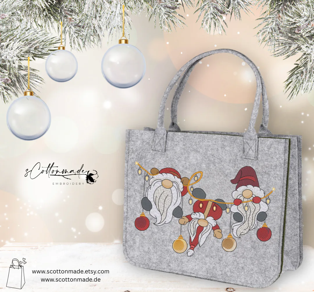 Stickdateien gratis: Weihnachtsgnome-Freebie von sCottonmade Embroidery