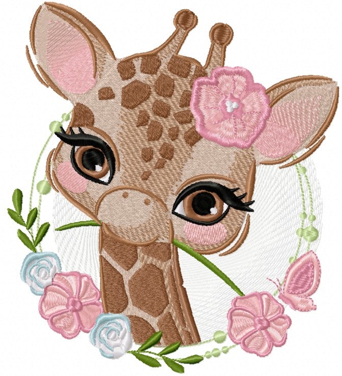 Free Embroidery Design: Playful Giraffe Girl by Stickzebra