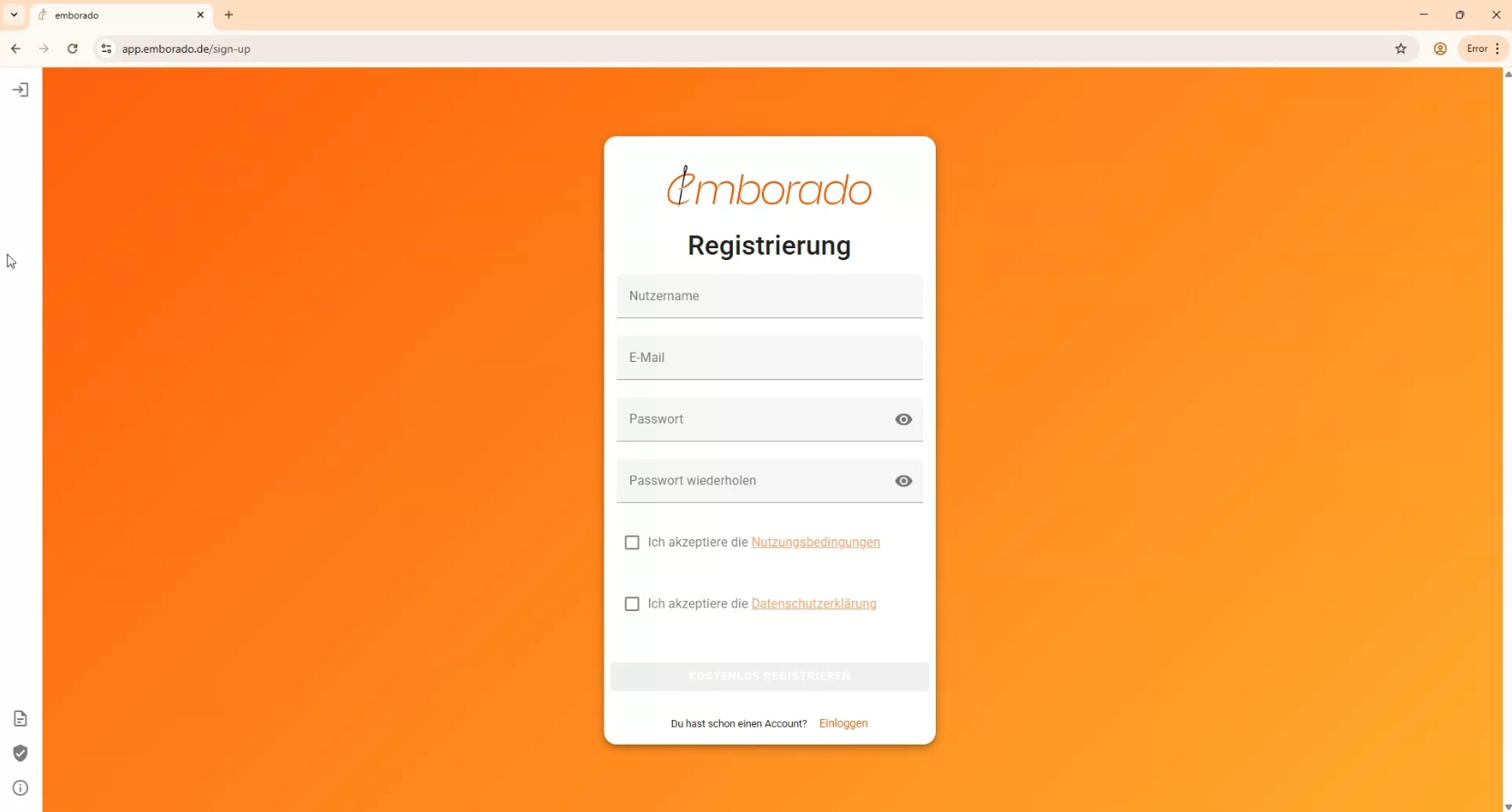 Screenshot embroidery file management – registration emborado
