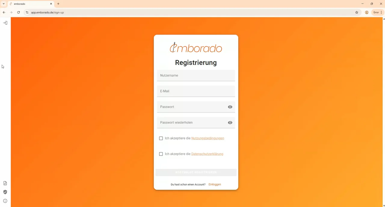 Screenshot Stickdateien verwalten – Registrierung emborado