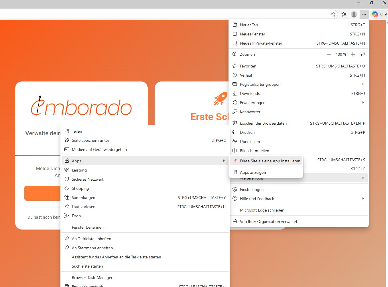 emborado als App in Microsoft Edge installieren